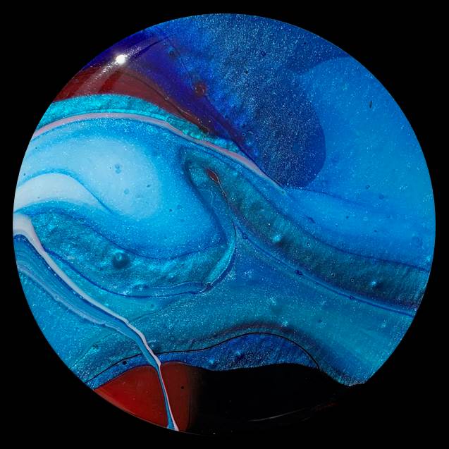 Fire and Ice 7 Fluid Art Coaster