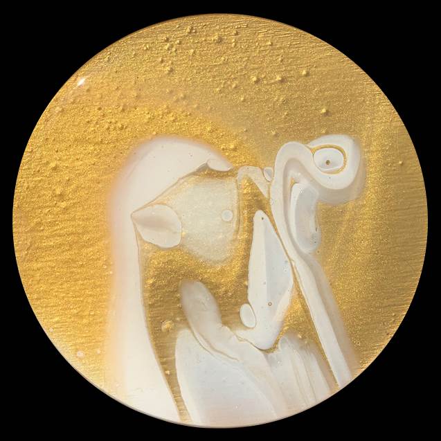 Golden Years 2 Fluid Art Coaster