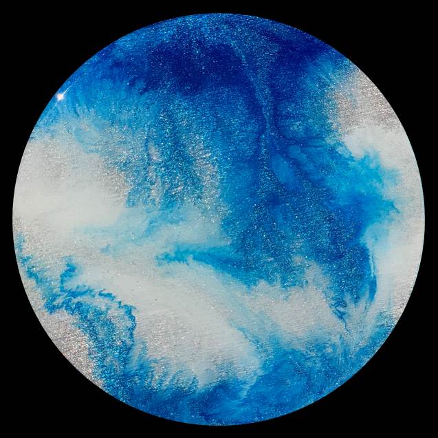Ice Cave 3 Fluid Art Coaster