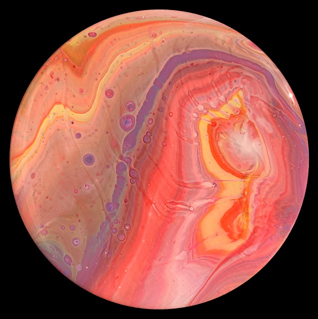 Rainbow Sherbert 1 Fluid Art Coaster