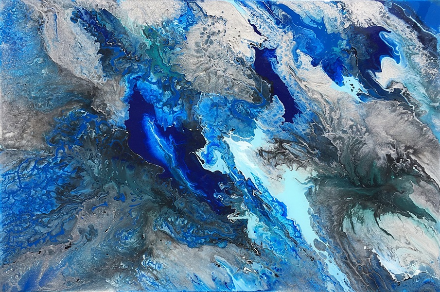 Continental Drift Fluid Art Painting