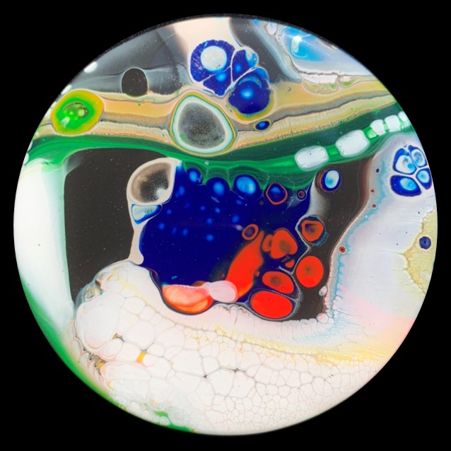 Geode City 1 Fluid Art Coaster