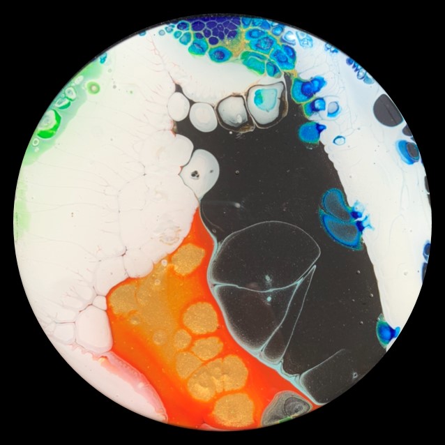 Geode City 2 Fluid Art Coaster