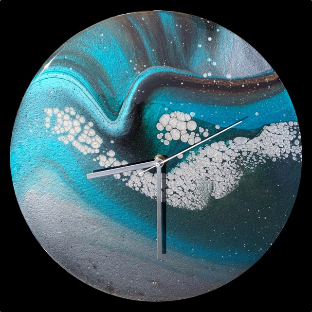 Milky Way Fluid Art Clock