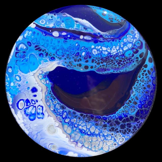 Moonlight 2 Fluid Art Coaster