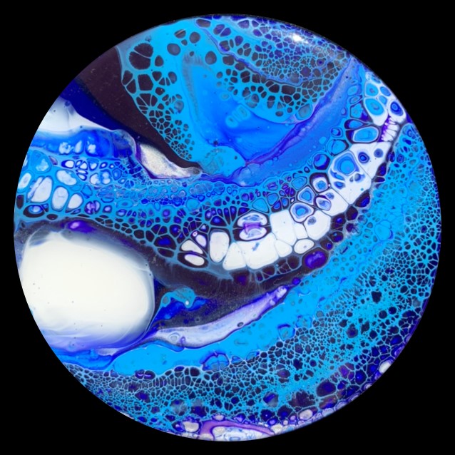 Moonlight 3 Fluid Art Coaster