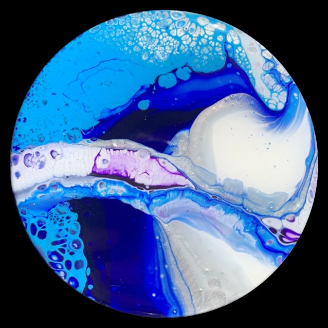 Moonlight 4 Fluid Art Coaster