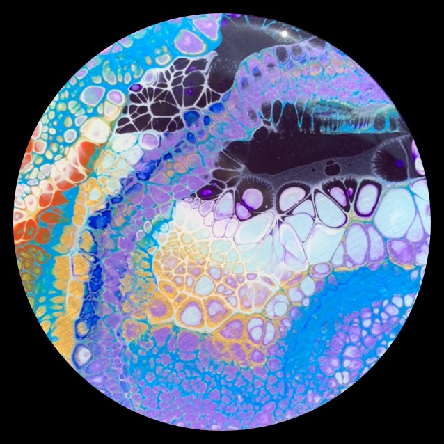 Purple Brick Road 2 Fluid Art Coaster