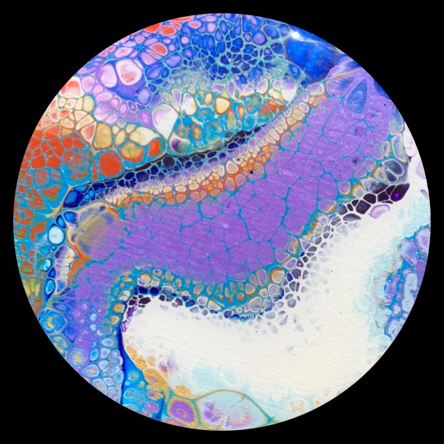 Purple Brick Road 3 Fluid Art Coaster